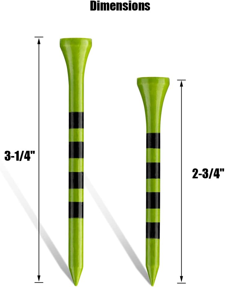 MAZEL Natural Wood/Bamboo Golf Tees 2 3/4 Inch & 3 1/4 Inch,Pack 50 or 120,Reduce Friction & Side Spin,More Stable Golf Tees - Image 3